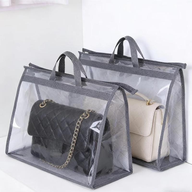 1Pcs Home Wardrobe Leather Bags Dust Bag Multifunctional Transparent Moisture-Proof Bag Breathable Hanging Protective Bag