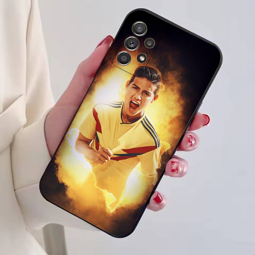 Football J-James Rodriguez Phone Case For Samsung S25,S24,S21,S22,S23,S30,Ultra,S20,Plus,Fe,Lite,Note,10,Black Cover