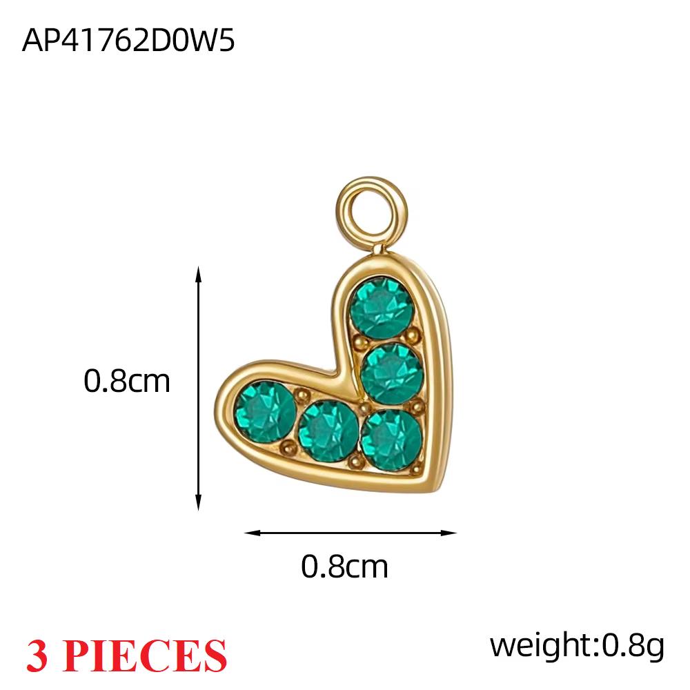 

3PCS/LOT CARLIDANA Gold Plated Love Heart Pendant Micro Inlaid Color Zircon Women Fashion DIY Jewelry Bracelet Ring Accessories