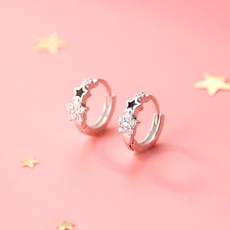 Women s Double Star Rhinestone Ear Cuffs - Elegant Fashion Earrings