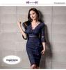 Korean Style Women's V-Neck Lace Slim Fit Pencil Dress