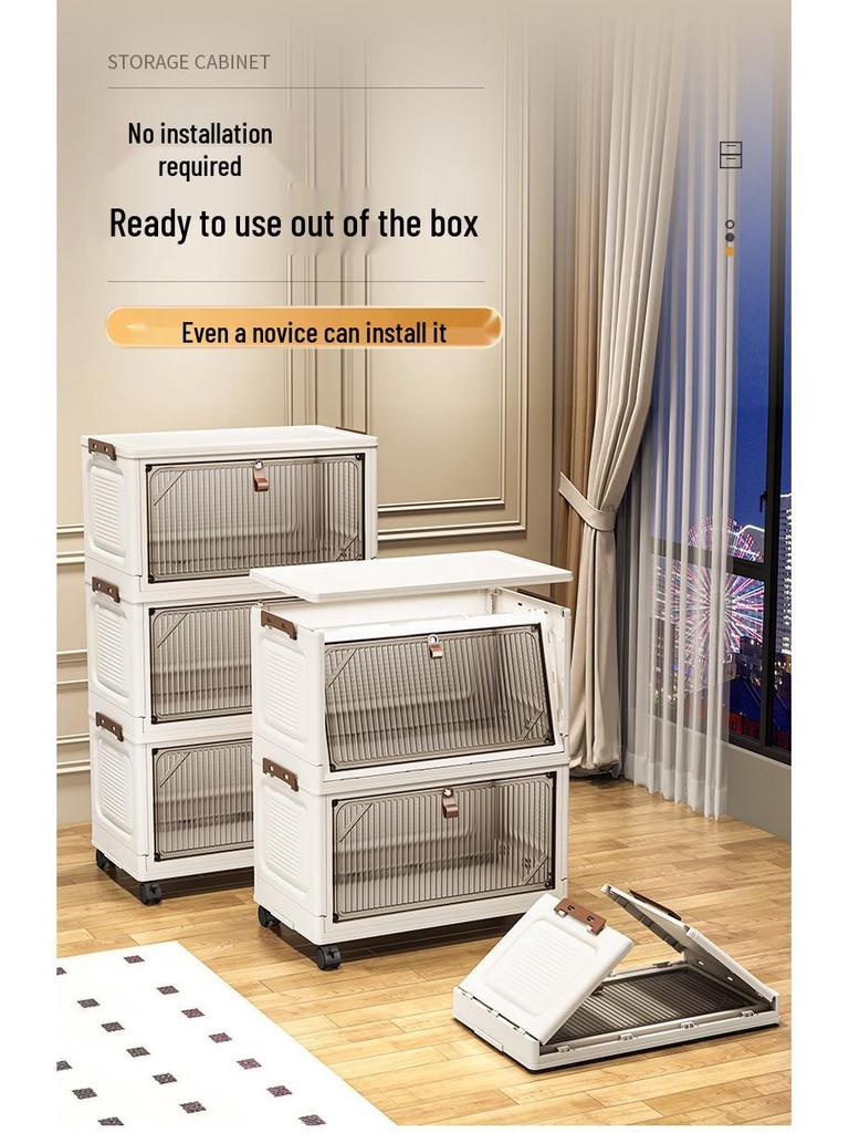 Transparent Pull-out Shoe Rack and Folding Storage Box