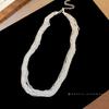 Koreaanse Retro Parel Strass Kwast Choker met Bloem Strik Design
