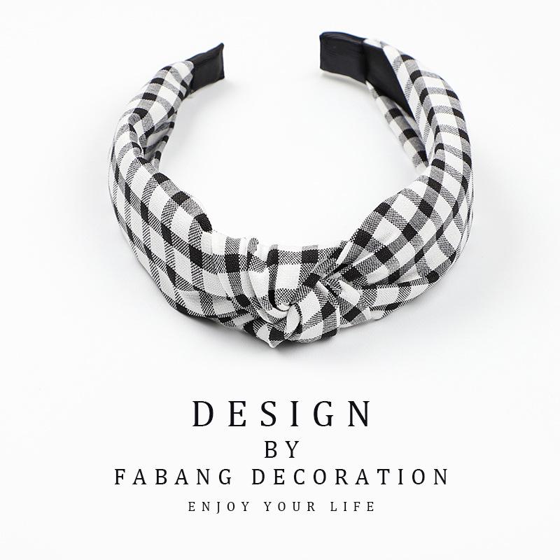 Korean Style Women's Striped Criss-Cross Bow Headband for Yoga & Face Washing