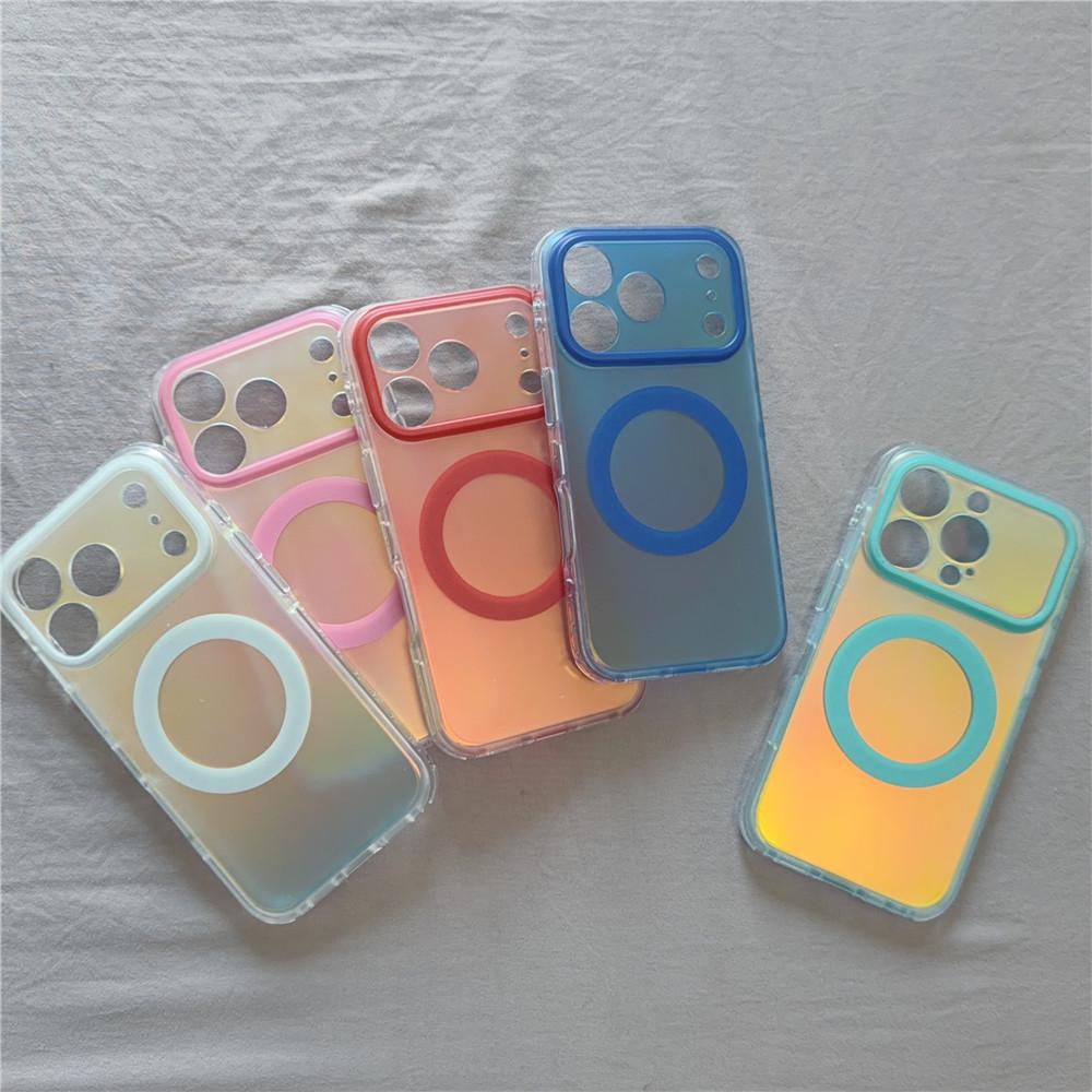 INS Style Magnetic Transparent Phone Case for Apple iPhone 17 Pro Max/16/15P