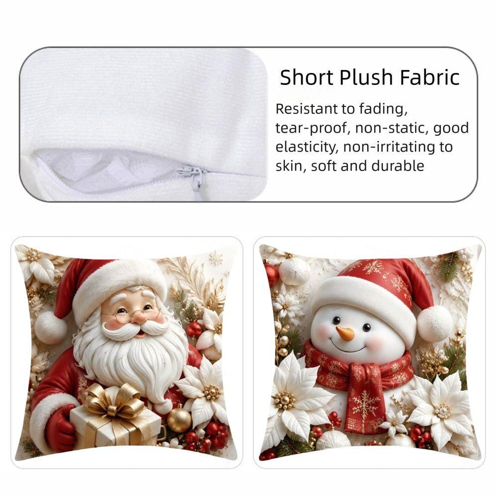 Detachable Soft Christmas Pillow Covers 45x45cm Christmas Themed Pillow Case  Sofa House Room