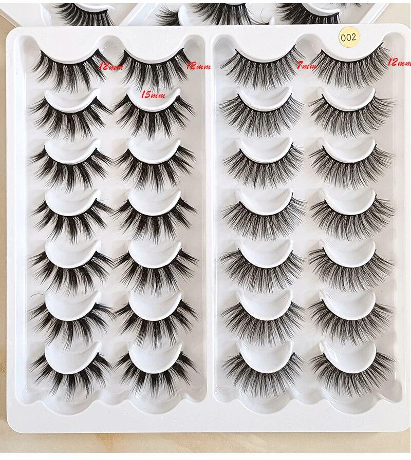 20 Pairs/5Pairs Fake Eyelashes Fluffy Mink Lashes Makeup Eyelash Extensions Beauty Faux Cils Naturel Lash Extension