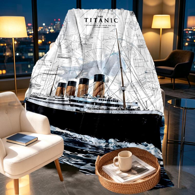 RMS Titanic Print Blanket - Soft & Comfortable, for Bedroom, Travel, Sofa, Home Decoration - Birthday Christmas Gift for Friend