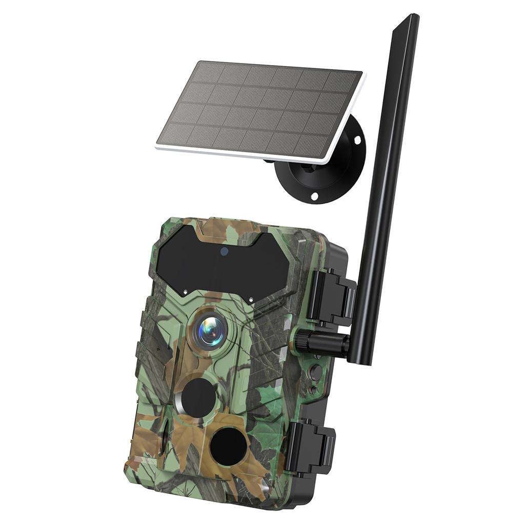 Outdoor-Kamera, kabellos, solarbetrieben, Jagdkamera, 32 MP, BT, Infrarot, 4G, SIM-Karte, BT Quick Connect