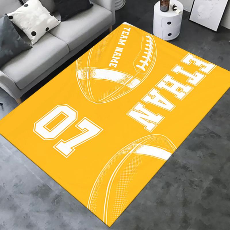 Büroteppich Fußball-Thema Design mit "Teamname", "Ethan" und "07" für Sofateppich, Stuhl