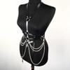 Gothic Punk PU Leather Belt With Detachable Chain Woman Adjustable Body Harness Halter Sexy Leather Waist Belt