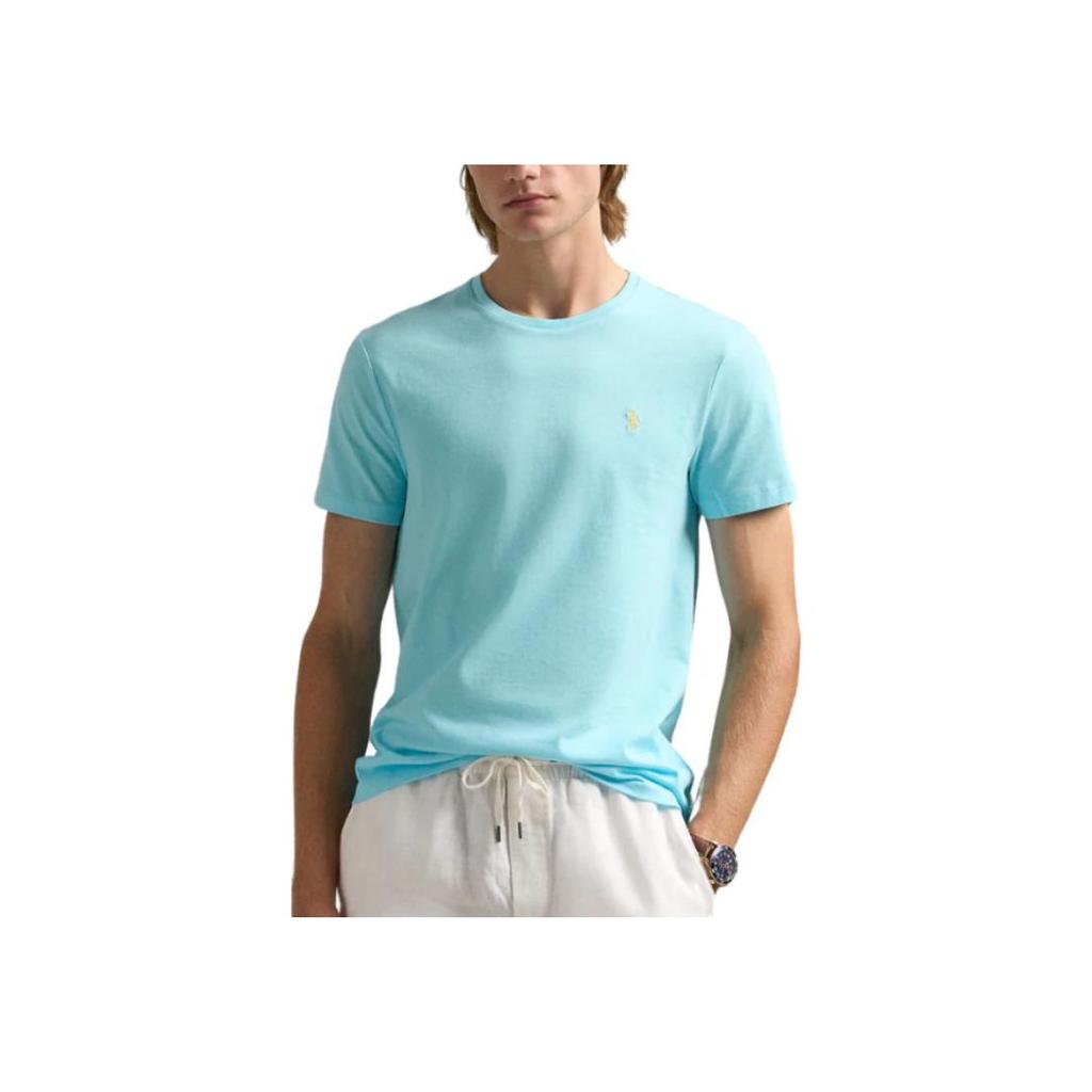 Polo Ralph Lauren Crew Neck Logo Short Sleeve T-Shirt Men tops Blue 710671438-407