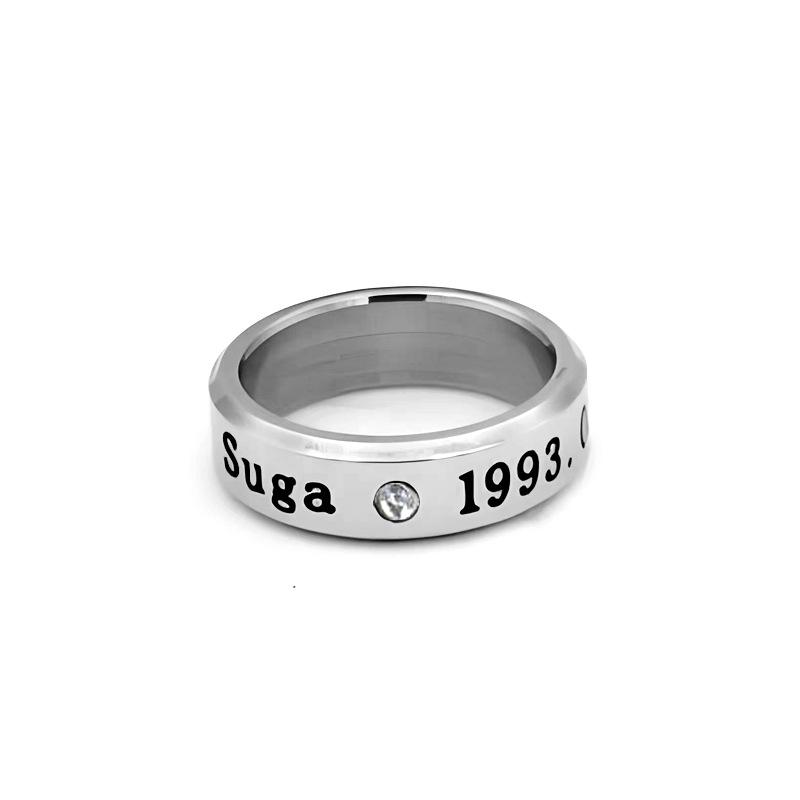 BTS Same Style Birthday Name Rings - Min Yoongi, Park Jimin, Kim Taehyung, Jung Hoseok, Jeon Jungkook