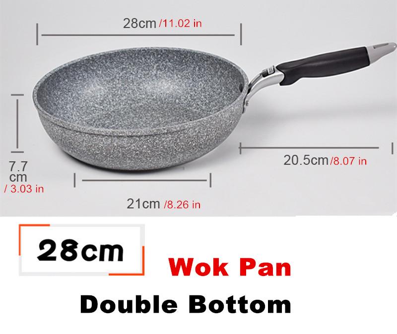 Durable Non-Stick Wok Frying Pan Ceramic Pot Home EggSteak Skillet Pancake Fried Induction Cooker Gas Stove Special Saucepan