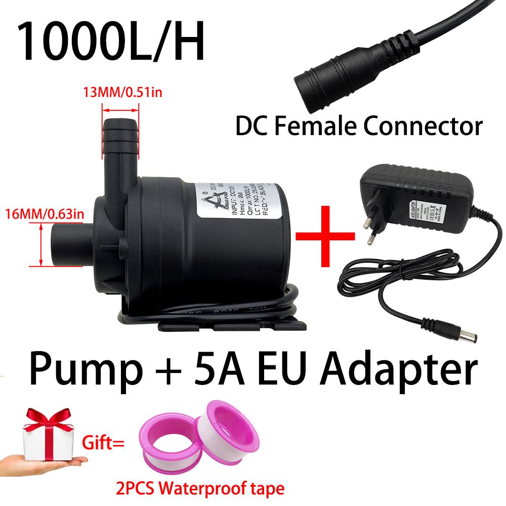 DC12/24V Brushless Motor Water Pump, 1000L/H, 8M Head 1/2" Submersible Pump, Shower Booster Pump, IP68,pagoda Joint