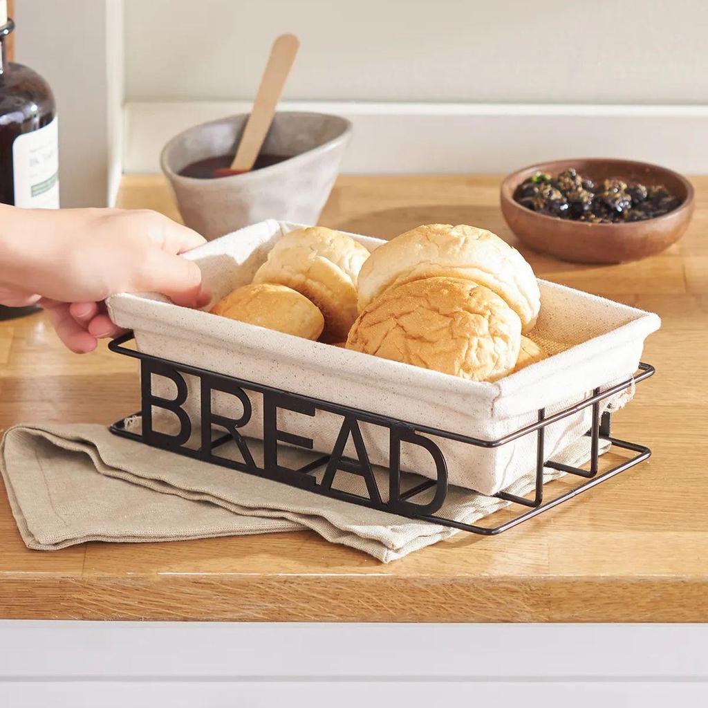 Rectangular Bread Basket Kitchen Bread Storage and Serving 25 Cm