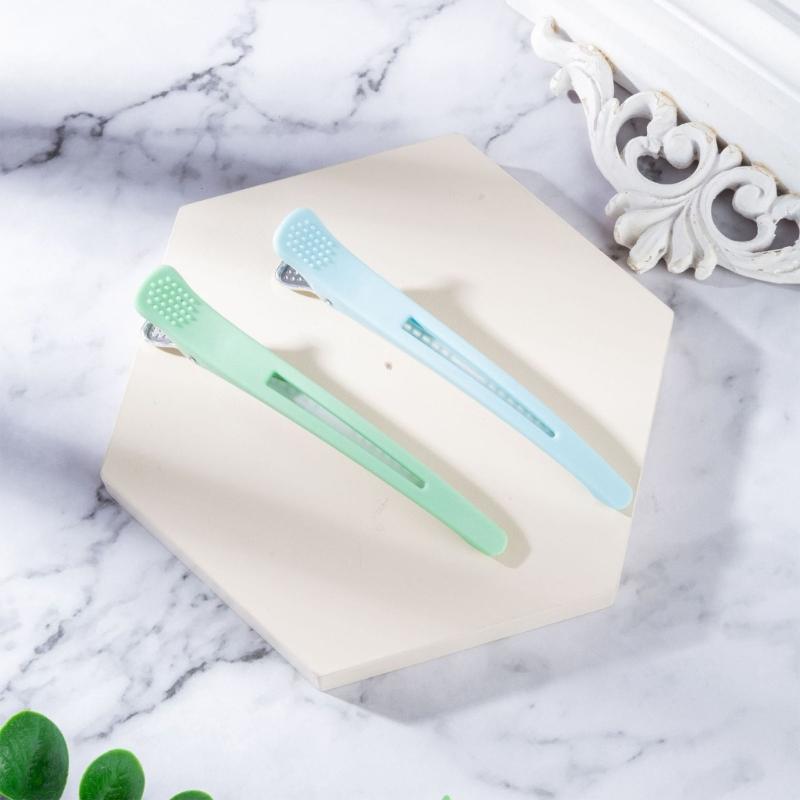 6 Stück Haarspange für Damen Styling Silikonband Professionelle Knitterfreie Entenschnabel-Haarroller-Klemme für Salon und Zuhause