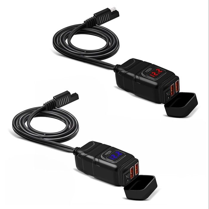 Prise USB moto 12V avec affichage numérique de la tension de la batterie US5