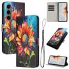 For Samsung Galaxy S25 FE Wallet Case Pattern Printing PU Leather Phone Cover with Lanyard