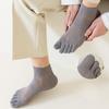 Socks Men's Solid Colour Spring and Summer Thin Mesh Men's Boat Socks Cotton Anti-odour Split-toe Socks Sweat-absorbing Breathable Five-finger Socks