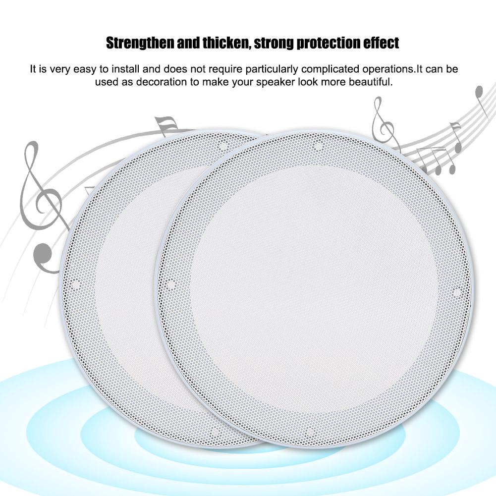 2PCS 6.5inch Speaker Loudspeaker Protective Cover Speaker Decoration(White White)