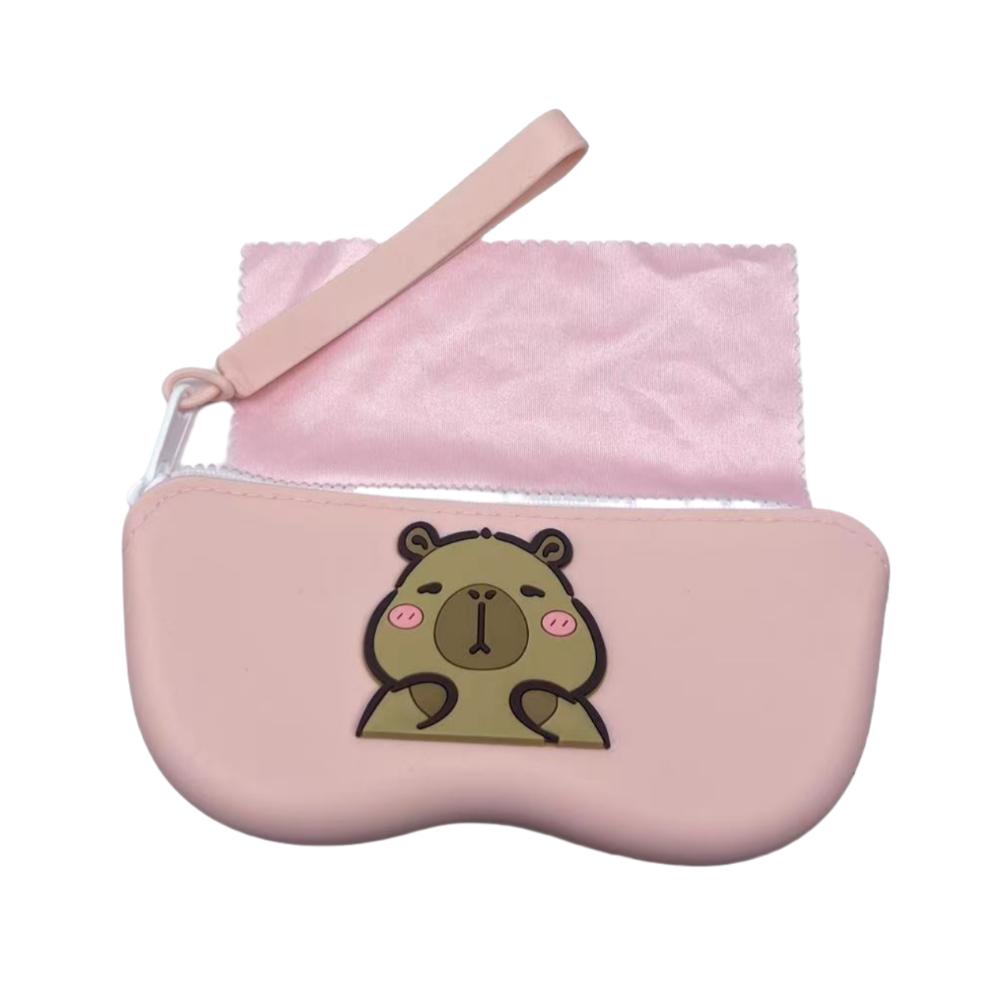 

Портативный силиконовый чехол для плавательных очков Водонепроницаемая коробка для защиты плавательных очков Мужской/Женский/Детский розовый