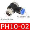 20PCS PH elbow outer hexagon pneumatic quick connector water pipe hose connector 1/8"1/2 3/8 1/4 BSPT