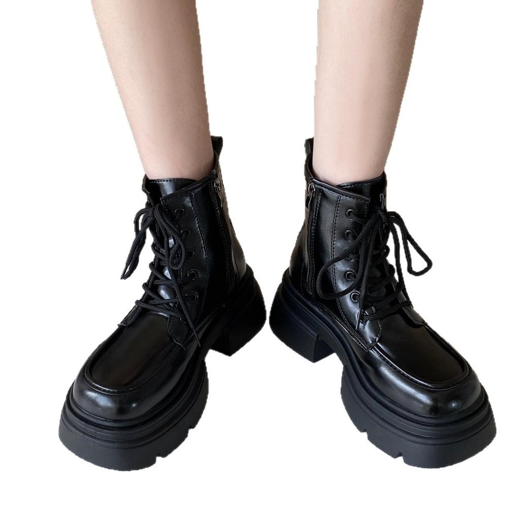 White big head platform Martin boots women's 2025 autumn new retro versatile small ins British style short boots