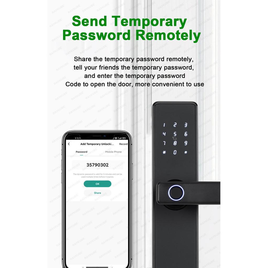 K20 Household Smart Electronic Door Lock with Tuya APP/IC Card/Password/ Key Unlock Biometric Fingerprint Door Lock