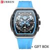 CURREN Man WristWatch Waterproof Chronograph Date Men Watch Military Top Brand Luxury Silicone Original Sport Male Clock 8443