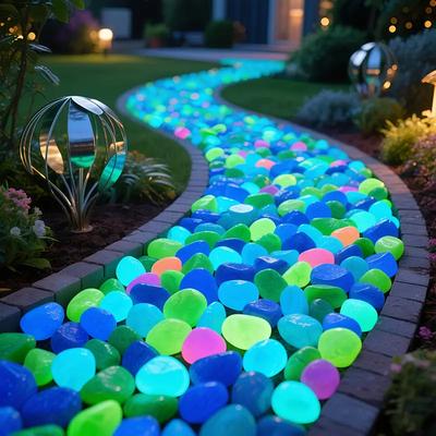 200 Stück Leuchtsteine sind geeignet für Außendekoration, Gärten, Rasenflächen, Innenhöfe, Aquarien, Wege, Fischbecken, Wege, Aquarien, Straßen
