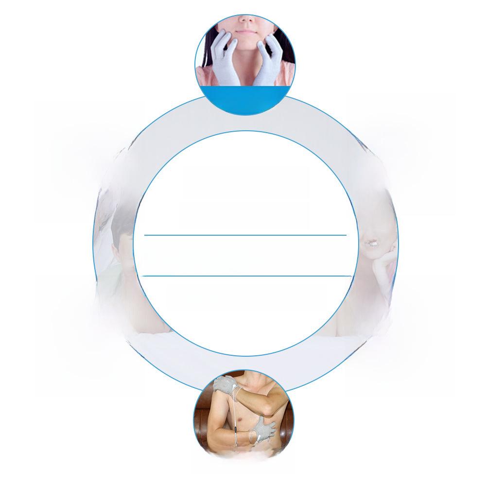 Luvas de massagem condutivas de terapia de fibra de prata para eletroterapia