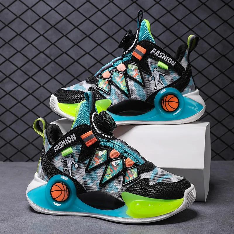 Children's Basketball Shoes High-top Non-slip Field Training Sports Shoes Breathable Outdoor Sports Kids Sneakers