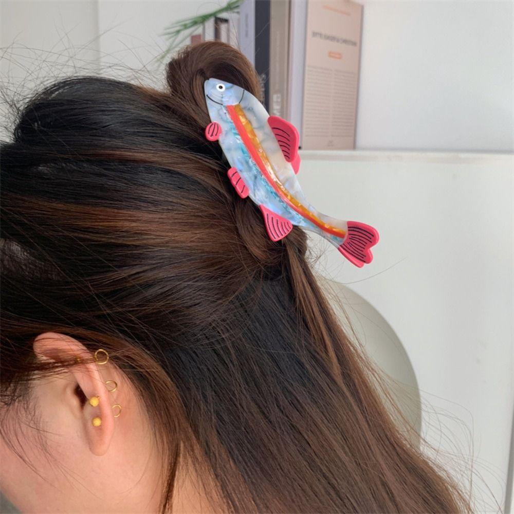 Kreative Meeres-Tier-Haarspange Niedlicher Geometrie-Hai-Clip Süße Kleine Fisch-Haarkralle Urlaub