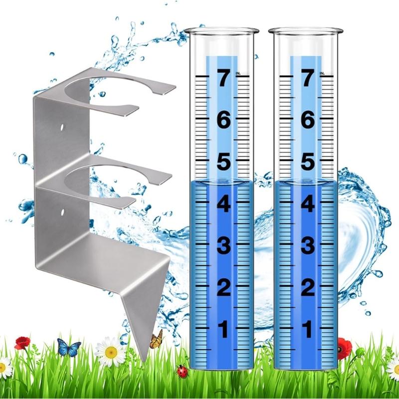 strong  Plastic Rain Gauges Replacement Tubes with Support Upgrades for Outdoor Garden Agriculture Meteorological Use