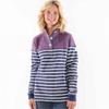 Lazy Jacks Womens/Ladies Striped Button Neck Sweatshirt