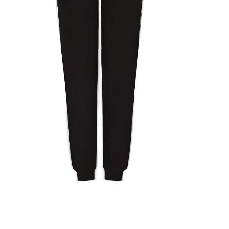 Emporio Armani FW22 Logo Print Color Block Sports Pants Women Bottoms Black 6LTP57-TJCZZ-1200