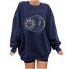 Women's Casual Sun  Printing Long Sleeve Sweatshirt Pullover Blouse Tops