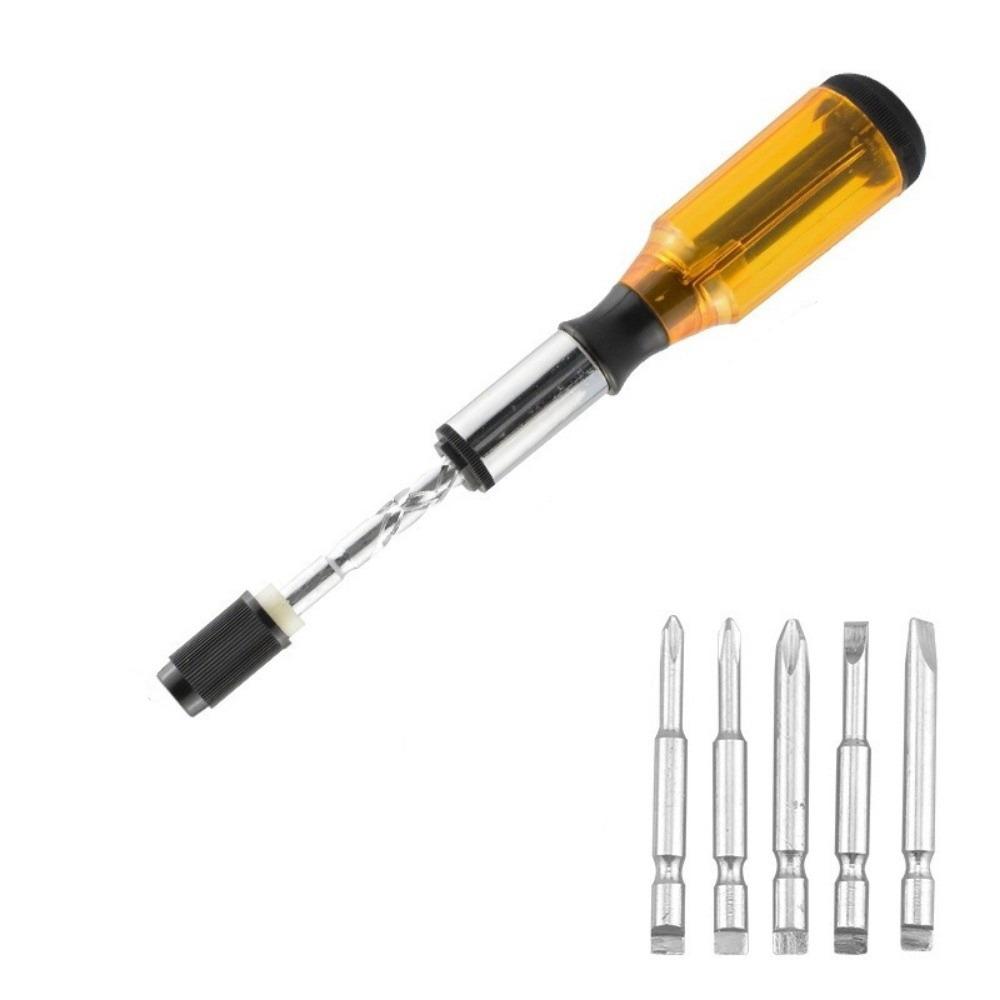 Replaceable Heads Spiral Ratchet Screwdriver Precision Screw Driver Bit Home Appliance Repair 1set