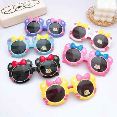 Children'S Polarizer Cartoon Bow Shape Photo Glasses Uv Protection Boys And Girls Sunshade Children'S Mirror