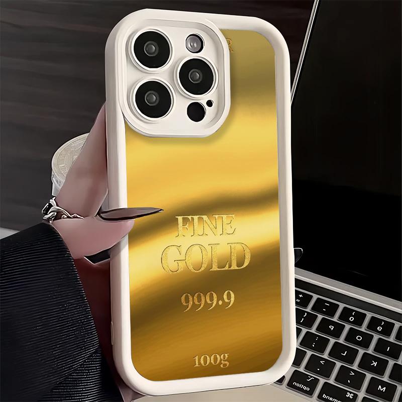 Phone Case for iPhone 17 Air 16E 15 16 Pro Max Fine Gold Pattern Printing Cover 14 Plus 13 12 Mini Soft Shell Silicone Fundas