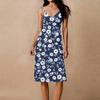 Women's Spaghetti Strap Backless Bow Loose Casual Beach Holiday Dress Sundress