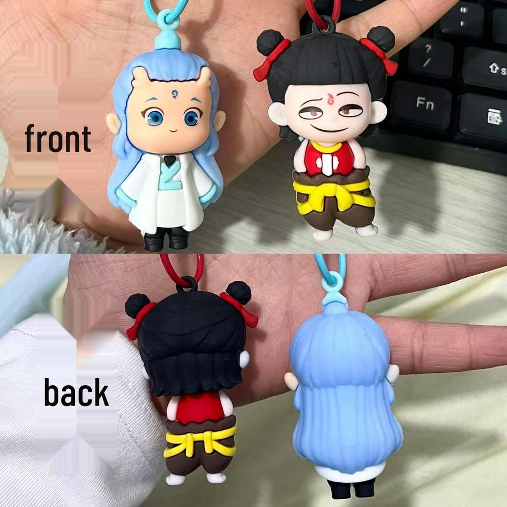 Nezha: Birth of the Demon Child 3D Keychain - Trendy Ao Bing Figurine Backpack Decoration Gift