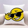 Smile Cartoon fun cute Doublesided print Pillow Case Pattern Printed Pillowcase For Living Room Sofa Cushion Cover