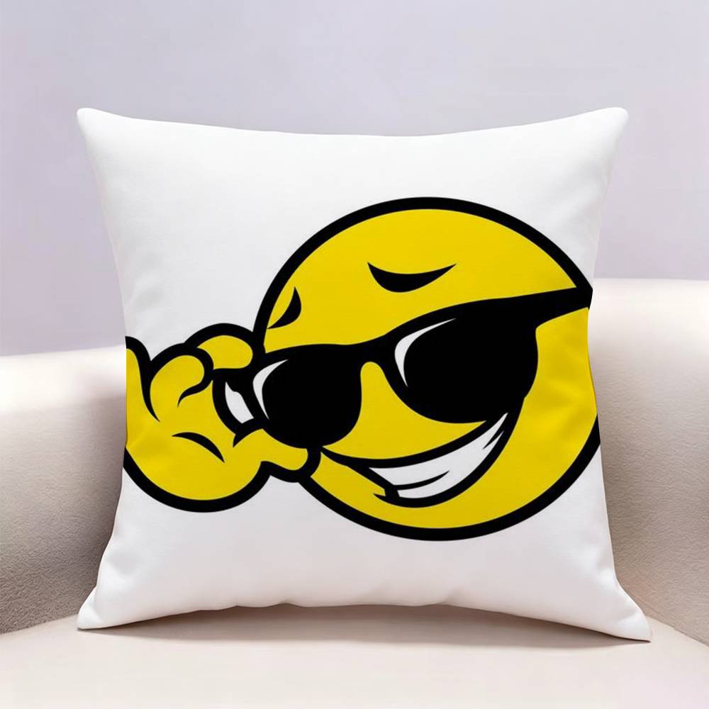 Smile Cartoon fun cute Doublesided print Pillow Case Pattern Printed Pillowcase For Living Room Sofa Cushion Cover
