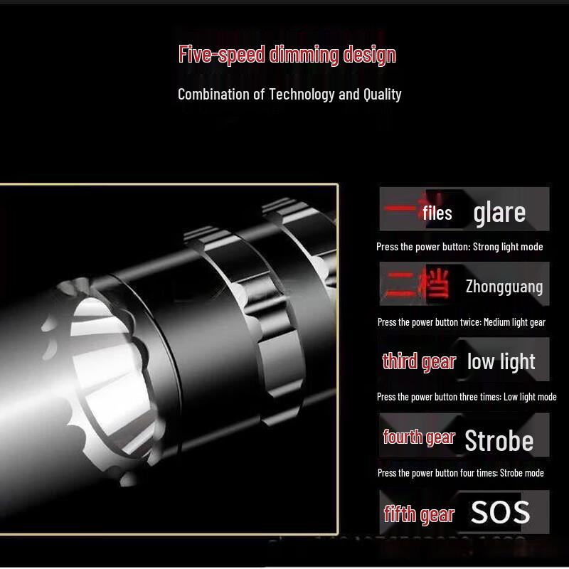 Lishi USB Rechargeable Tactical LED Flashlight