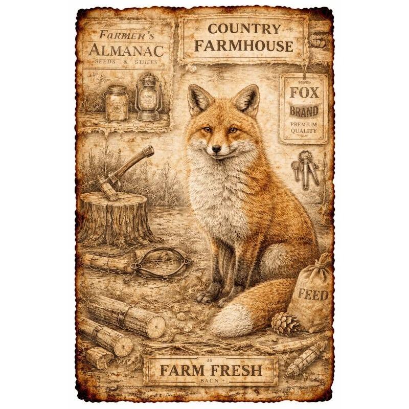 Metal Wall Poster, Agricultural Art, Decorative, 20x30cm