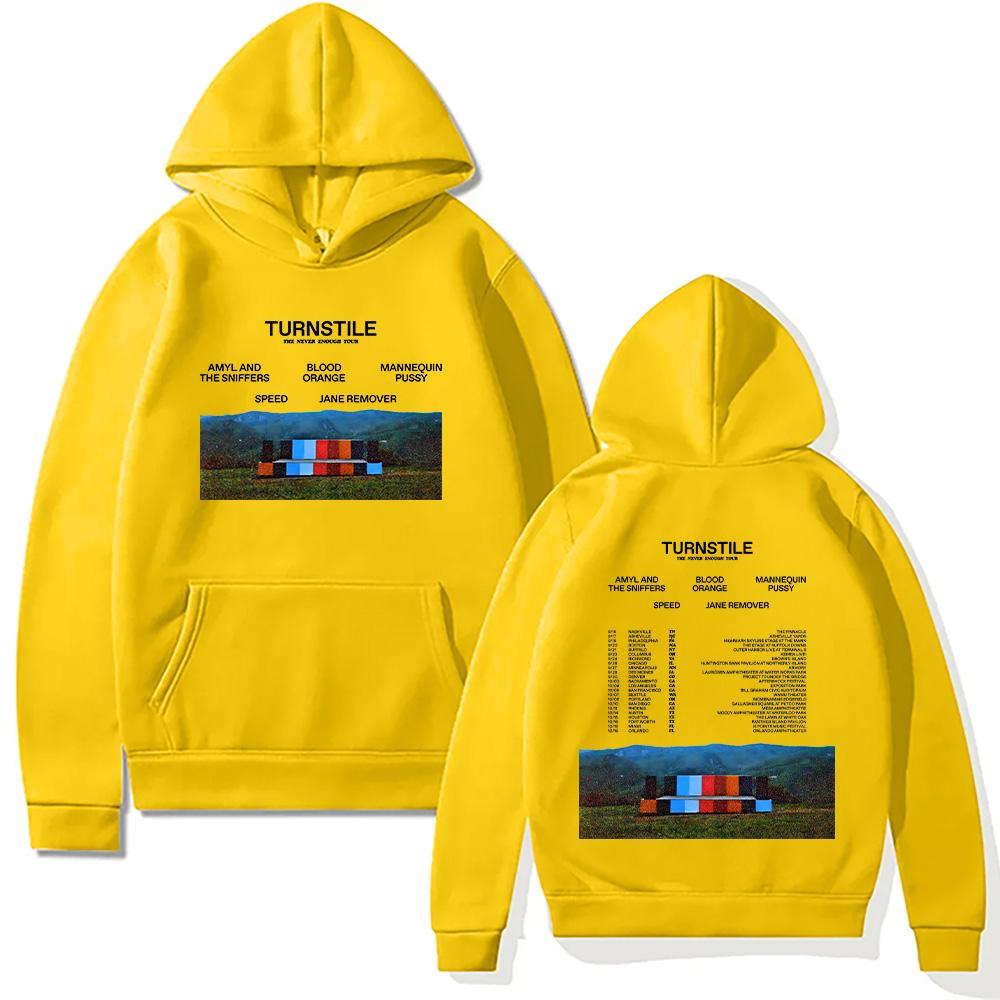 Turnstile Band Hoodies Turnstile The Never Enough Tour 2025 Sweatshirt Unisex Hip Hop Rock Street Pullovers Two Sides Streetwear