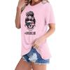 Frauen Casual Independence Day Druck Rundhals Lose Tops T-shirt Bluse