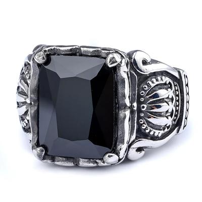 New Black Zircon Men's Hip-hop Ring